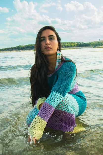 Samudram Colorblock Crochet Top
