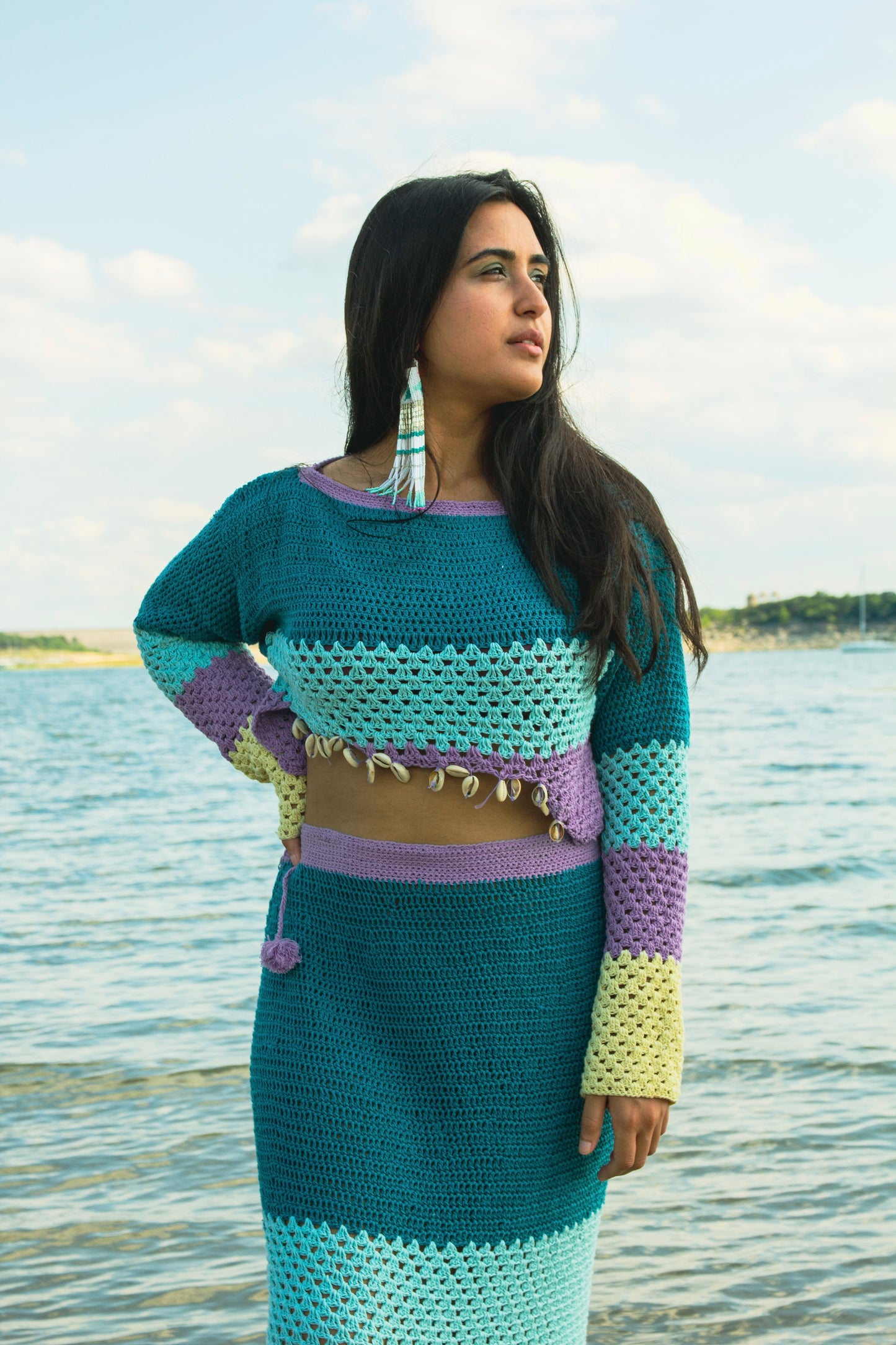 Samudram Colorblock Crochet Top
